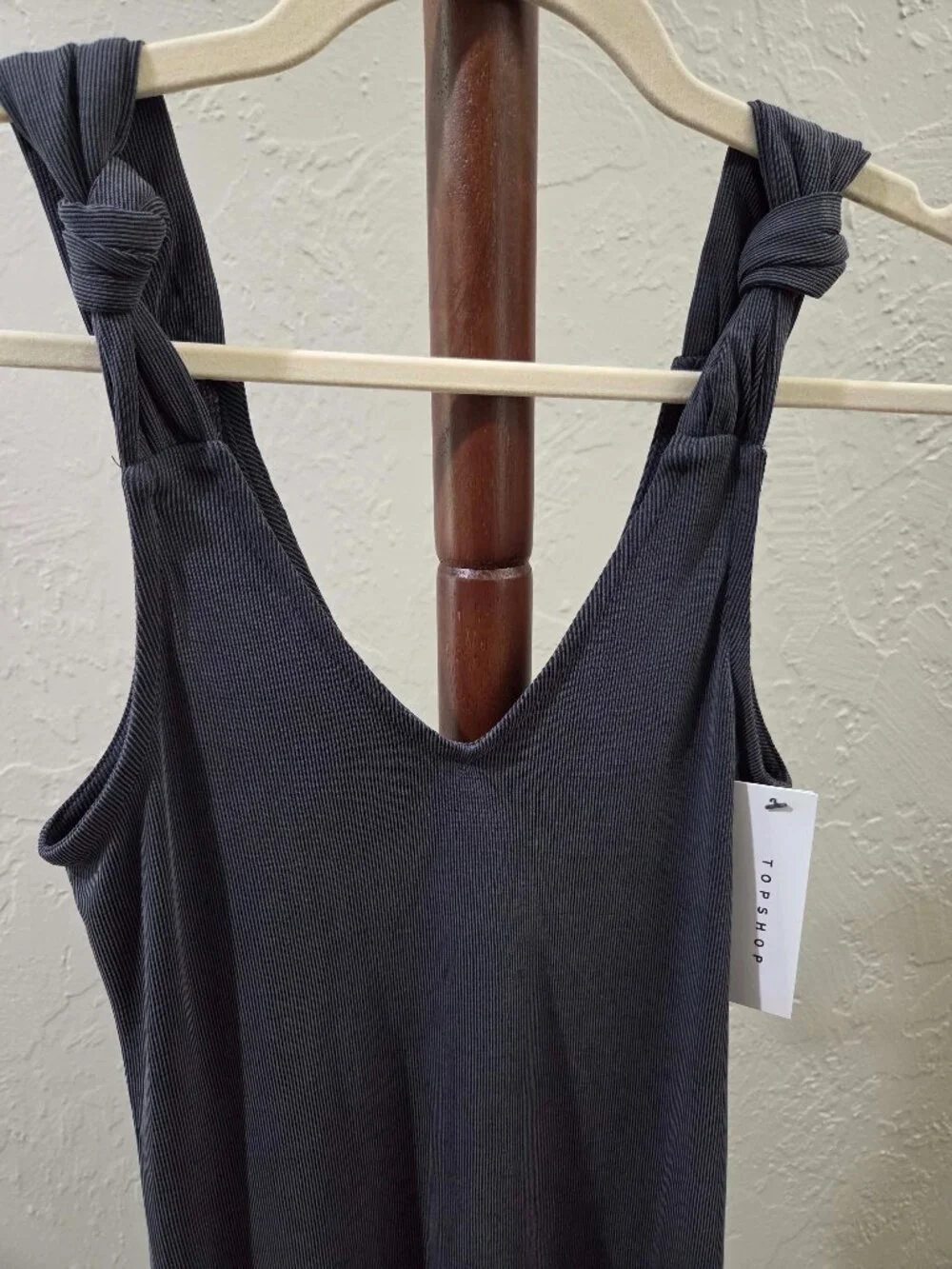 Top Shop Ribbed V-Neck Maxi Dress - Picture 3 of 4